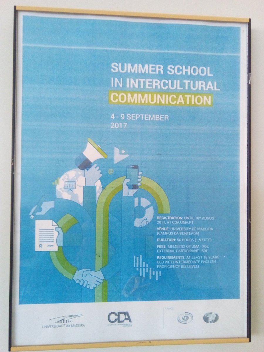 ENIEDA_Network's tweet photo. Our 1st Int'l Summer School in #Intercultural #Communication was a great success. Many thanks to the University of #Madeira for hosting it! https://t.co/JRZIuCGUU5