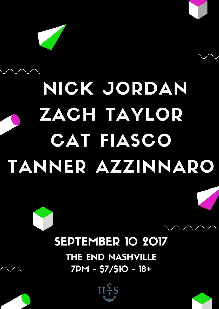 #TONIGHT <a href="/EndNashville/">The End</a>  w/  <a href="/Jordanick/">NICK JORDAN</a> @soulrapzach <a href="/CatFiasco/">Cat Fiasco</a> &amp; @TannerAzzinnaro
8pm #nashville #hiphop #rap #live #music #livemusic #tn