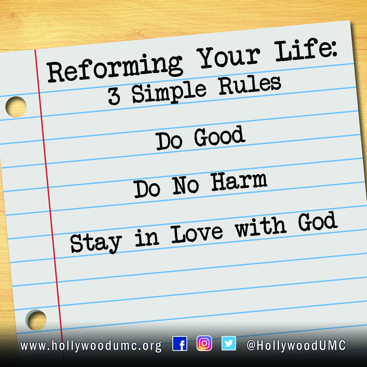 HollywoodUMC's tweet photo. Fall 2017 Sermon Series: #ReformingYourLife #ThreeSimpleRules #JohnWesley
https://t.co/0Hi0sG6r70 https://t.co/lJSQyoTgPz