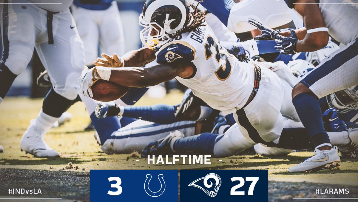 RamsNFL's tweet image. Halftime at the Coliseum! 😃 #INDvsLA