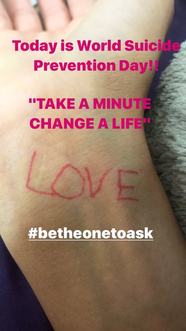 Today is World Suicide Prevention Day 🙏🏽💜🙏🏽 #bethe1toask "Take a minute, change a life" https://t.co/OrrAt0SFqp<a href="/tag/bethe1toask"class="tags">#bethe1toask</a>