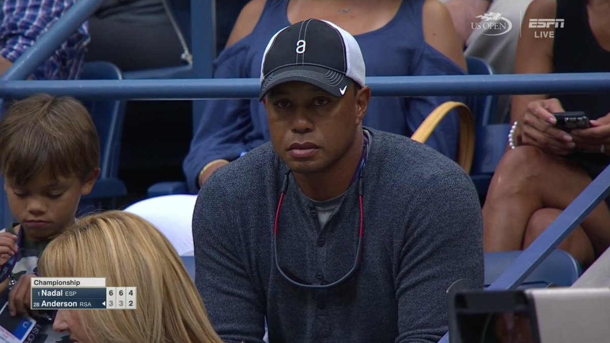 McEnroeTweets's tweet image. Big Federer fan Tiger Roger loses Tiger says OK I'll sit in Nadal's box. Any way the wind blows.