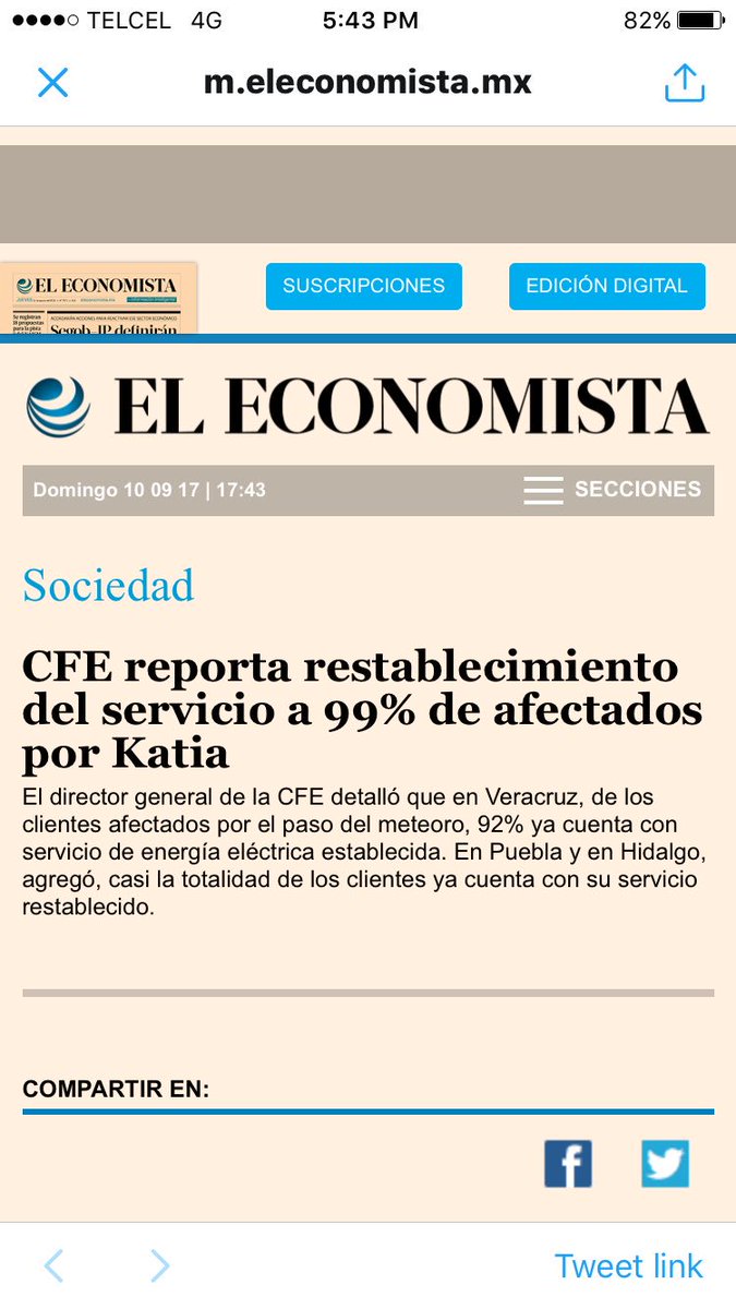 timocoleking's tweet photo. Esto que?! Katia fue hace mucho!? Que pasa el economista.mx nos quedaste mal! @CFEmx #CFE https://t.co/71FqorSUFO
