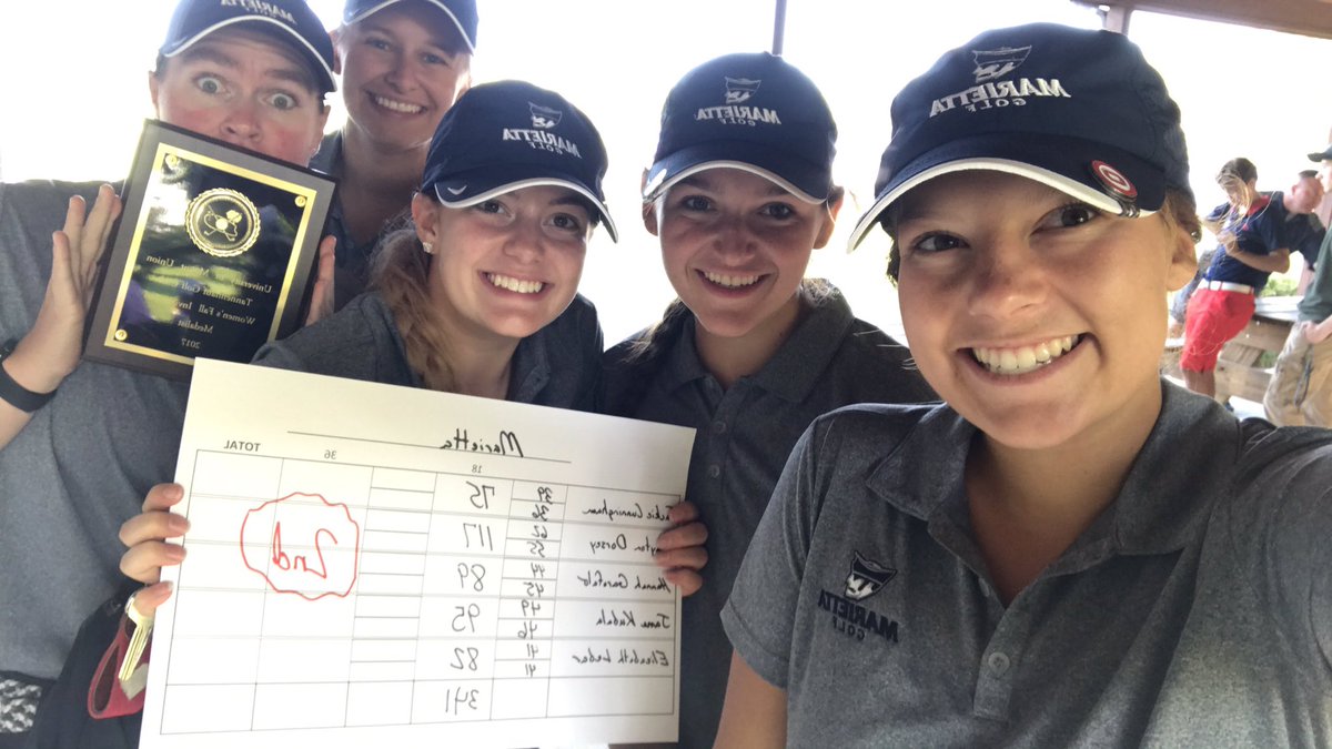 MariettaGolf's tweet photo. Women's golf finish 2nd in their second tournament in 14 years. Congrats to Jackie Cunningham to be the first MCWG medalist EVER!! #PioGolf https://t.co/vi9wMYVxpm