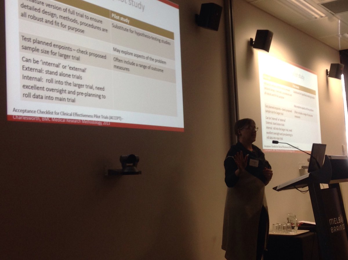 <a href="/AVERTtrial/">prof julie bernhardt, AM, FAHMS</a> highlights the importance of piloting both the hypothesis (pilot study) and the feasibility/acceptance (pilot RCT)