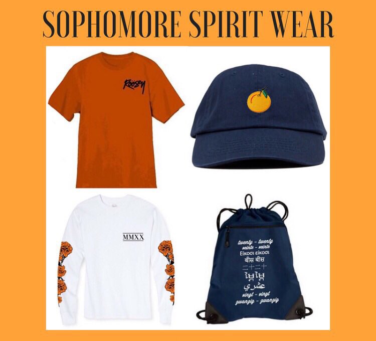 Last chance for spirit wear c/o 2020. Buy at student store M-F. Short sleeve=$12 dad hat=$15 long sleeve=$20 drawstring bag=$10