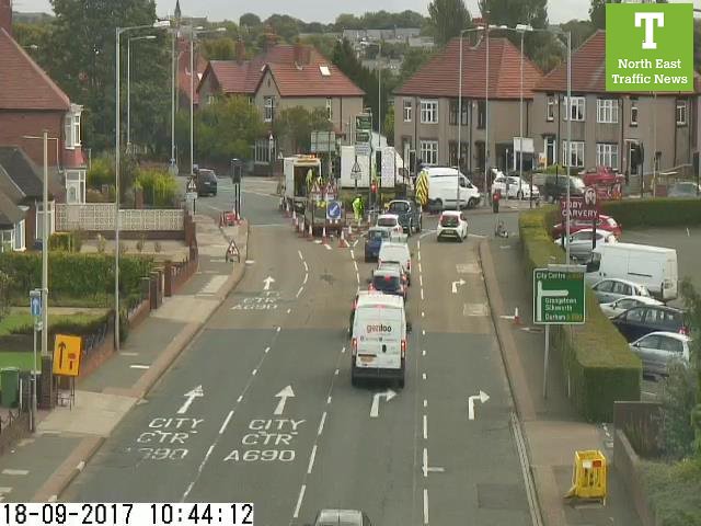 Lane closure on the A690 at Barnes Park #Sunderland