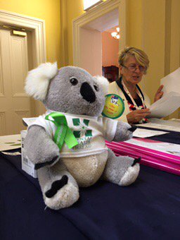 A warm and genuine welcome from Bernadette Connolly (R) and ALGEE (L) at the MHFA Summit in Dublin #mhfasummit