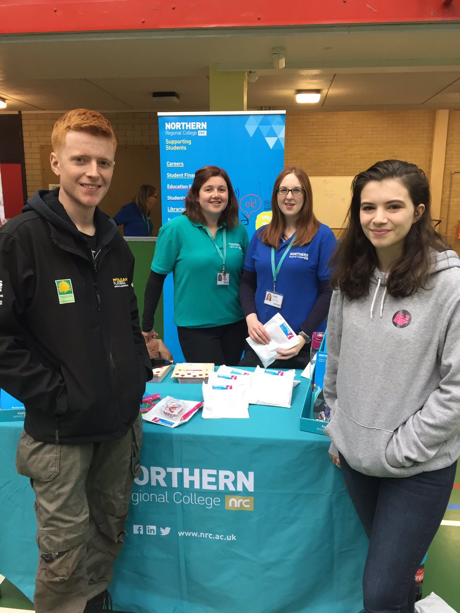 NRCCollege's tweet photo. Motor vehicle apprentices Sarah and Sean chatting to our student services team... #InfoFest2017 https://t.co/oRTtMopAOo