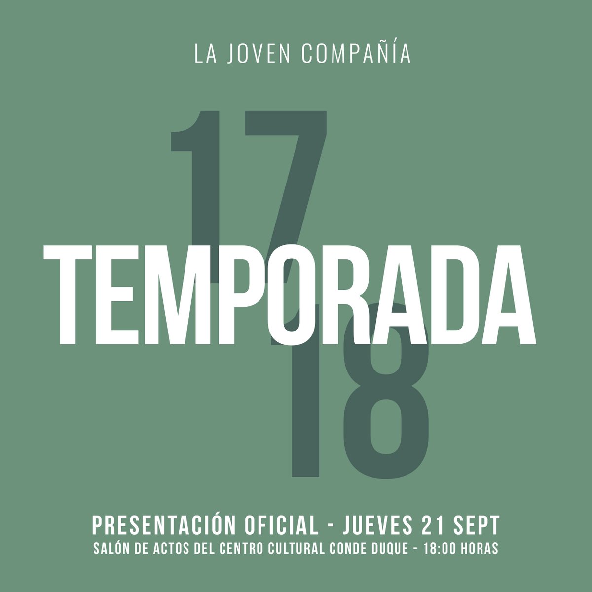 somosLaJoven's tweet photo. ¿Nos echabas de menos? ¡¡TEMPORADA 17/18!!

¡Ven a la presentación y descubre todas las novedades!

Inscripción en https://t.co/xXCBI3tTgh https://t.co/msRJMkyCHo