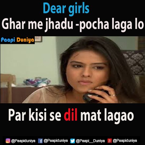 Paapi__Duniya's tweet photo. Sach mein ? 🤣👌
#JhaduPuncha #Dil #Allgirls
#Don't https://t.co/ztejLm9o7H