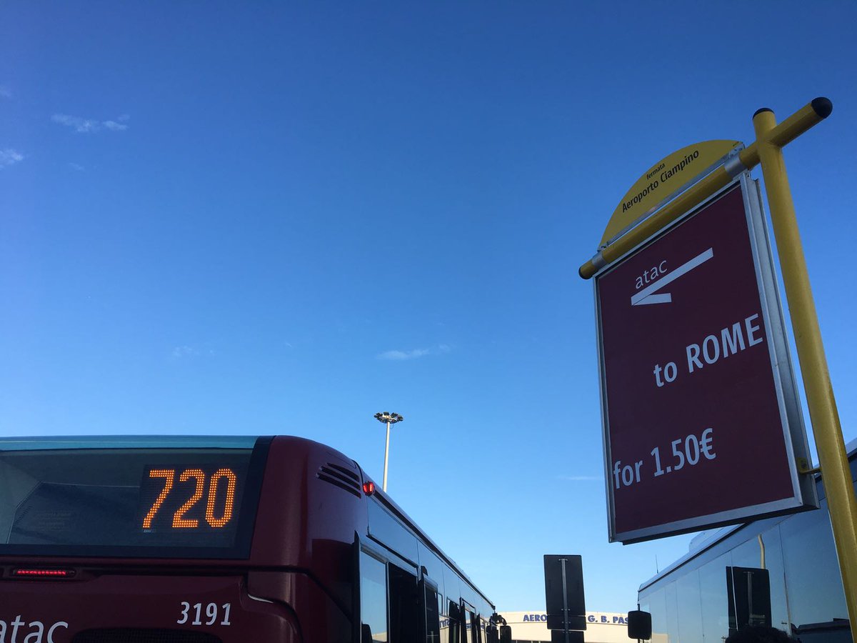 #info #atac - da oggi la linea 720 collega l'aeroporto internazionale di #Ciampino alla metro Laurentina #Roma