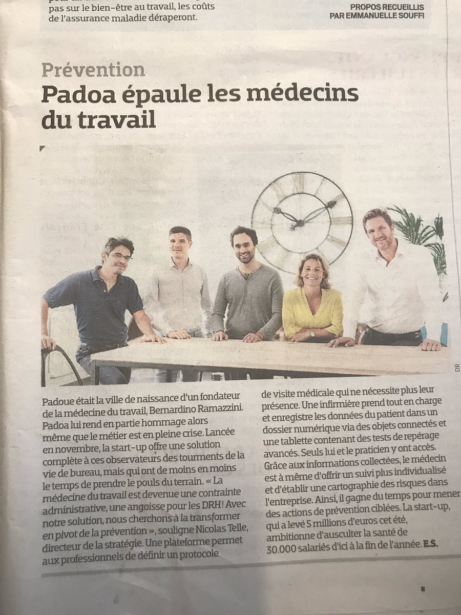 Le JDD s'interroge "Quelle place pour la santé au travail?", et parle tout naturellement de Padoa. <a href="/Padoa_fr/">Padoa</a> <a href="/murielpenicaud/">Muriel Pénicaud</a> <a href="/EmmanuelMacron/">Emmanuel Macron</a>