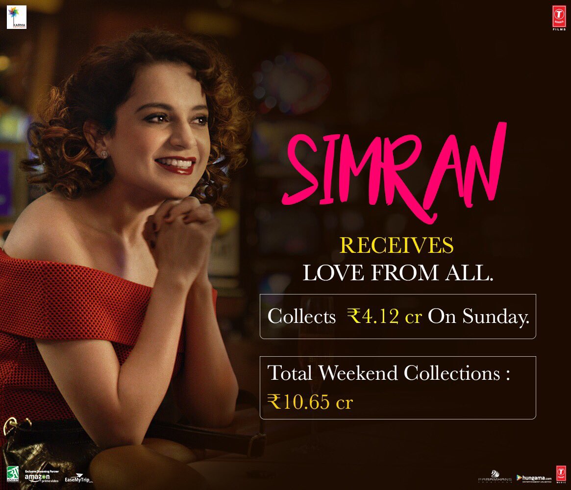 There's no stopping #Simran. The movie which is winning everyone's hearts. Book here : bit.ly/Simran_BookTix…