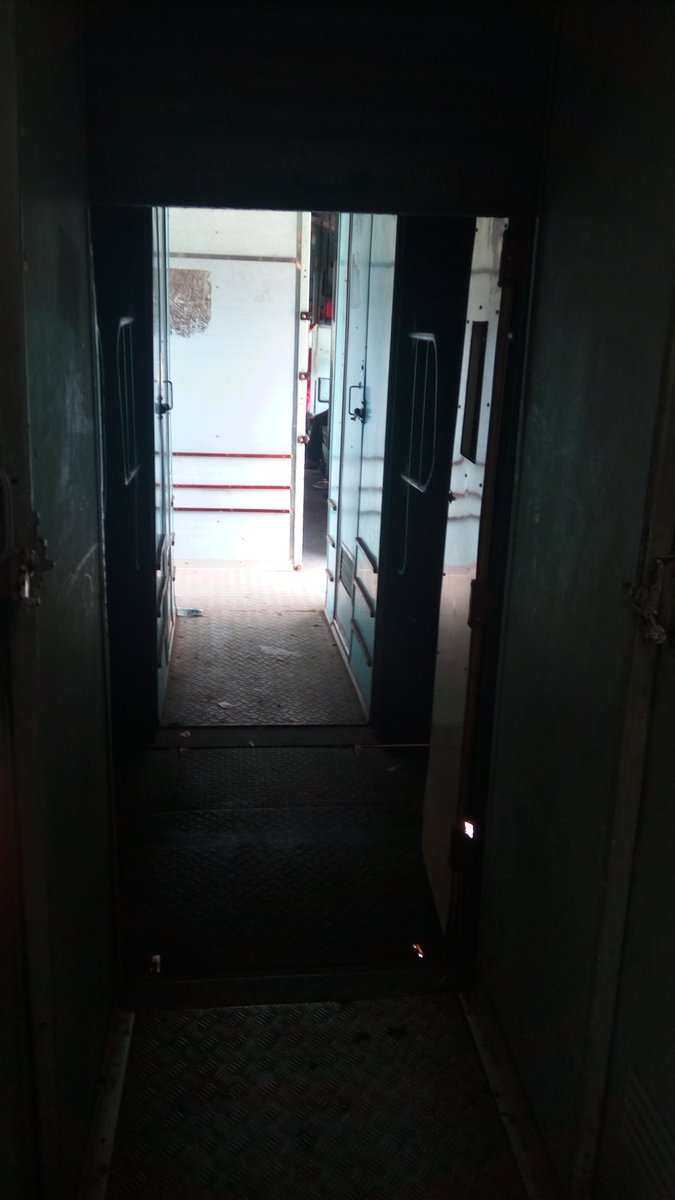 Sir train no 14623 ac 2 tier boggy b1 no proper cleaning n safety for passengers general boggy shutter was open