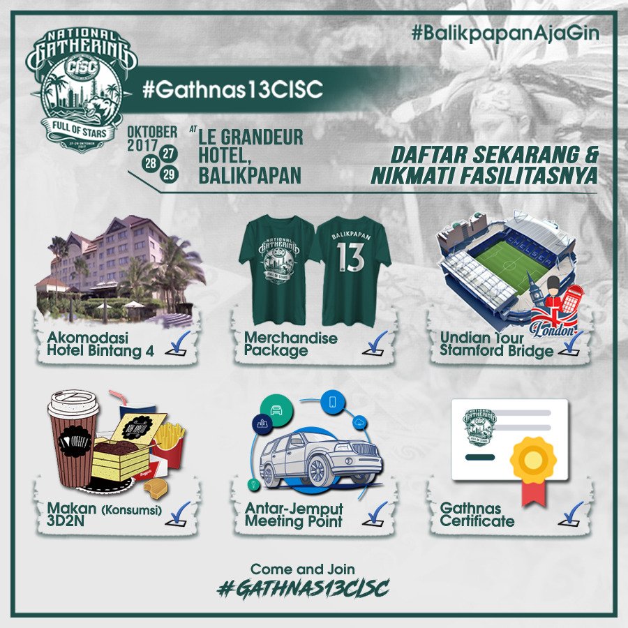 CISCsalatiga_'s tweet photo. Daftar #Gathnas13CISC sekarang, dan nikmati fasilitasnya!

#ThisIsCISC #BalikpapanAjaGin https://t.co/v0a4wMbDdM
