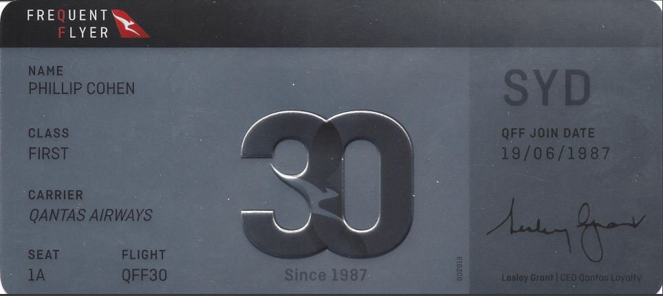 kp1au's tweet image. QFF is 30 y/o. As a 30 years member I received a commemorative 1A boarding pass, that gets me NO WHERE. 
Please share.  Thanks #Qantas