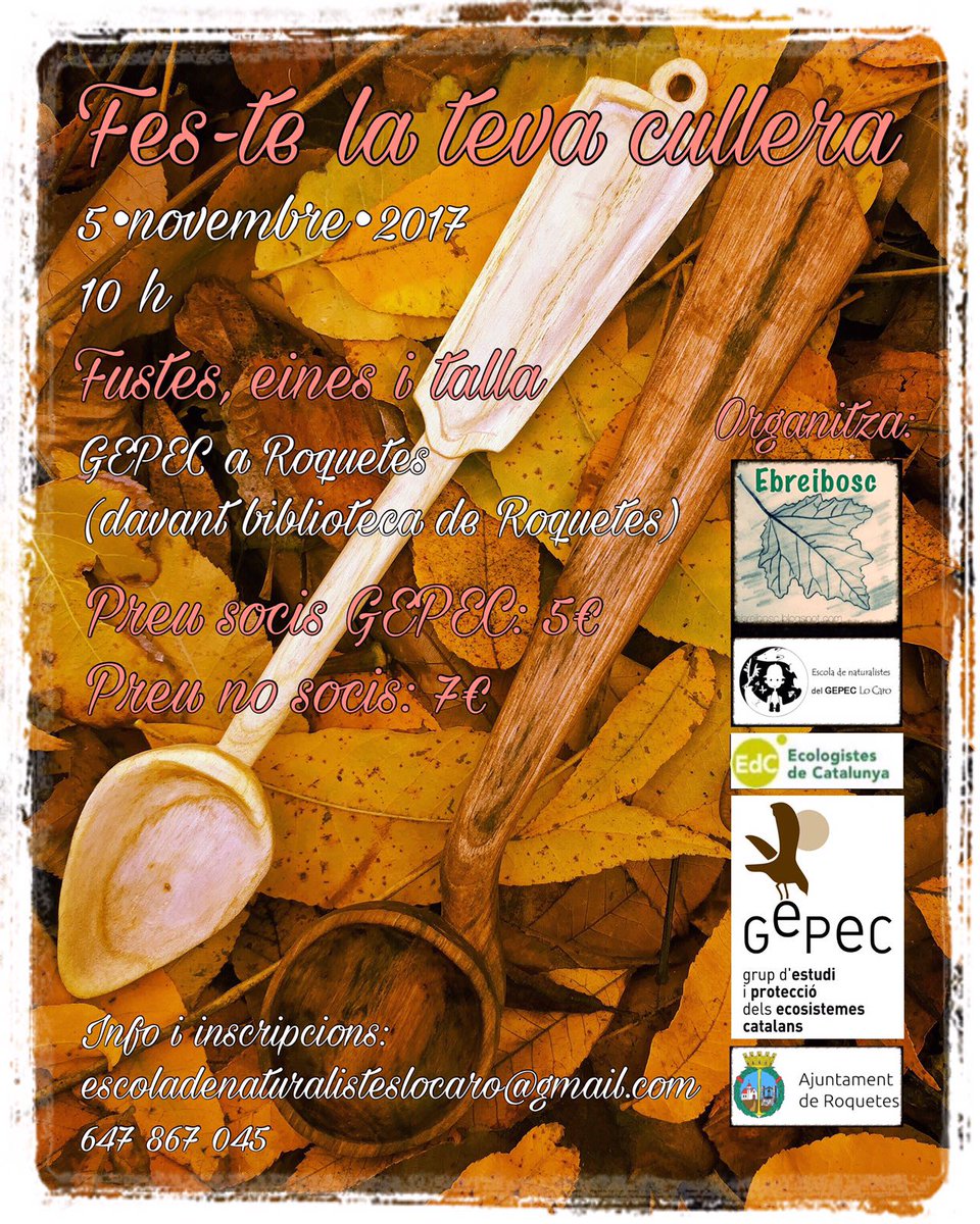 gepecedc's tweet photo. Aprèn a fer una cullera amb el @gepecedc a #roquetes. Taller pràctic https://t.co/Oj4uyhqdab
