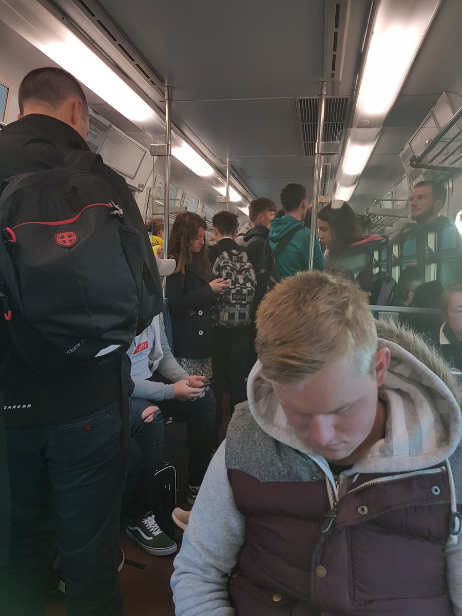 kk14's tweet photo. Serious overcrowding on the 7.45 Midleton/Cork train every morning. Sort it out @IrishRail https://t.co/Qxa1TP4VuX
