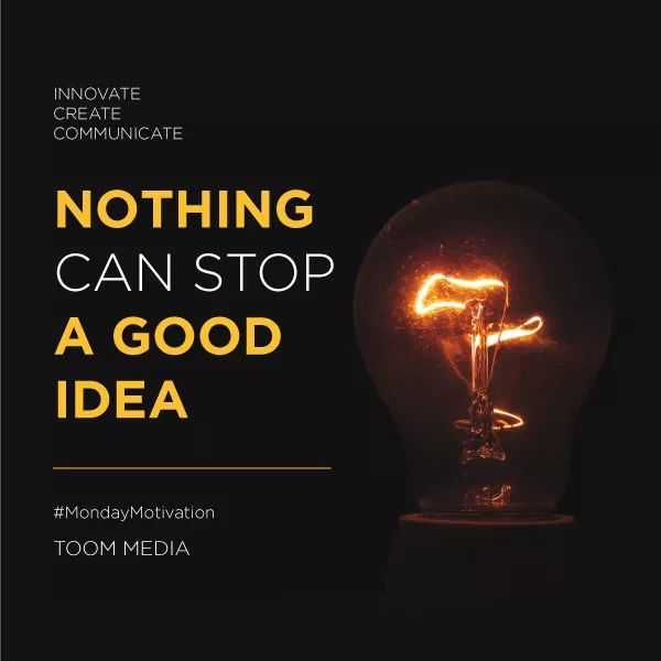 ToomMedia's tweet photo. Nothing can stop a GOOD IDEA! Happy New Week!

#MondayMotivation #Ideas #Motivated #Fresh #Monday #ToomMedia https://t.co/huKwyoQjkp