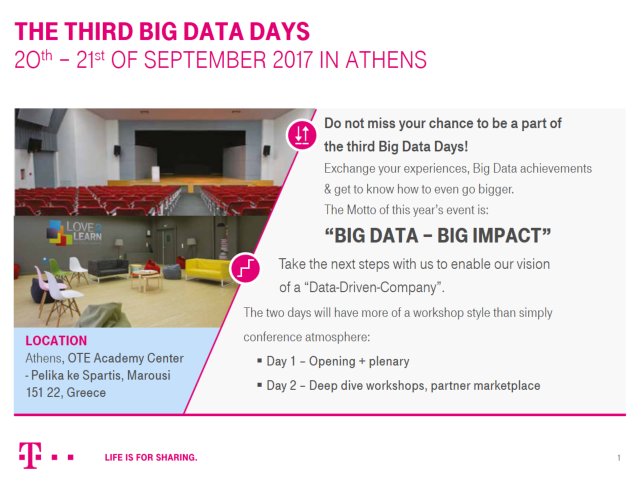 viteczech's tweet photo. Looking forward to Athens - to moderate the 3rd #BigData Days of Deutsche Telekom, September 20-21. #3BDD #telekowall  @DT_B2BEurope https://t.co/qYsStY2kdp