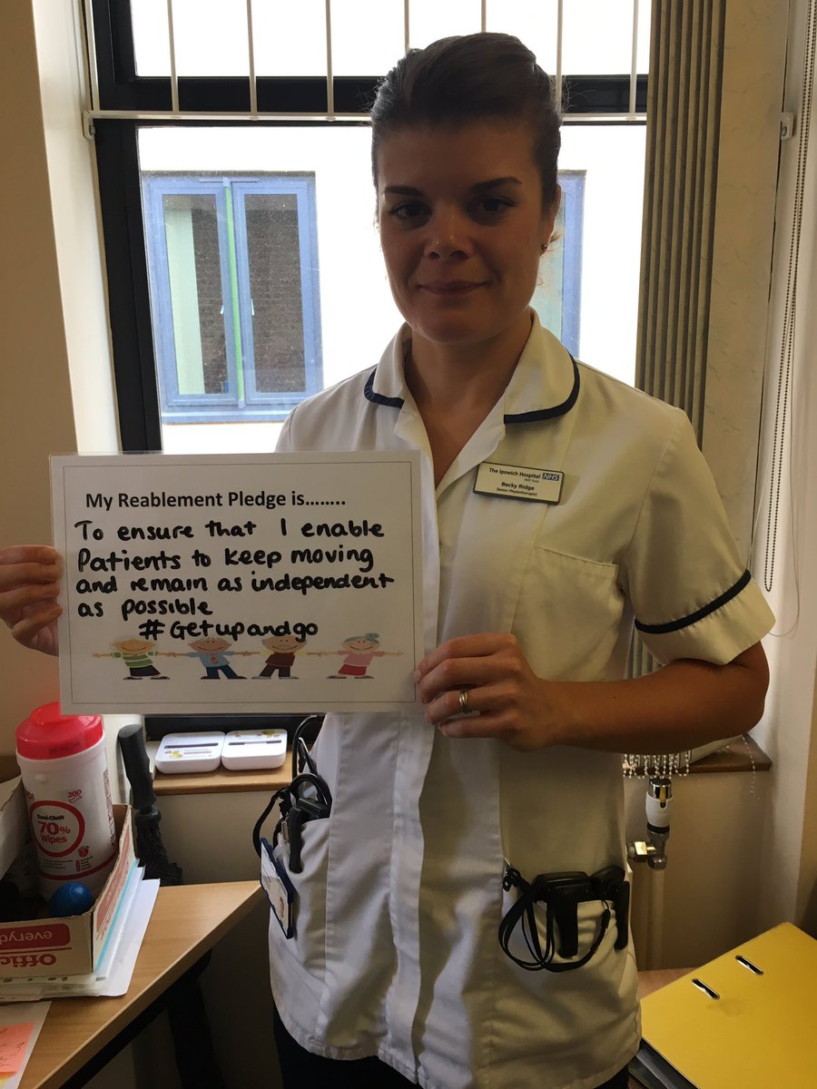 ihreablement's tweet photo. Senior Physio Becky with her Monday morning reablement pledge #mondaymotivation #endpjparalysis #getupandgo https://t.co/ho5q2TZ8Si
