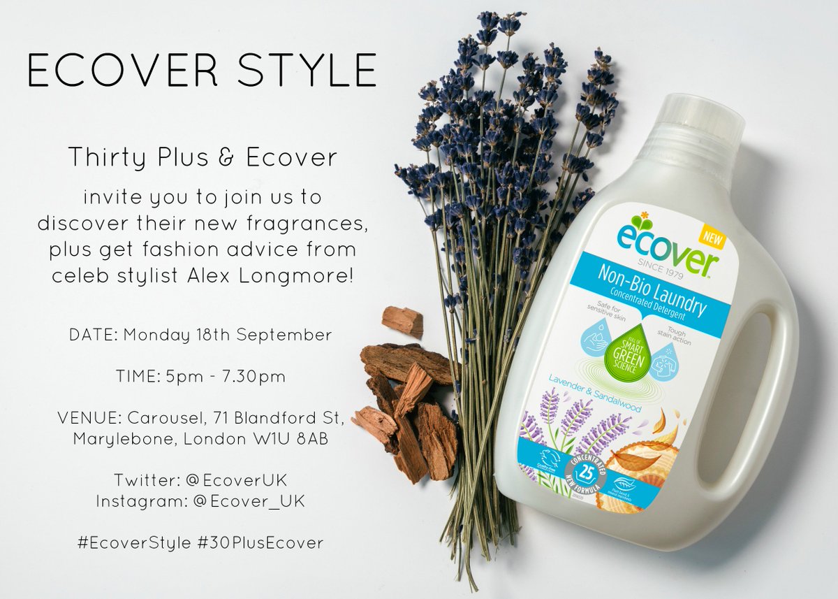 WeAreThirtyPlus's tweet photo. TODAY IS THE DAY! Join us from 5pm at our @EcoverUK event - more info here: https://t.co/LbTEei76SW #EcoverStyle https://t.co/NoIkOcV59S