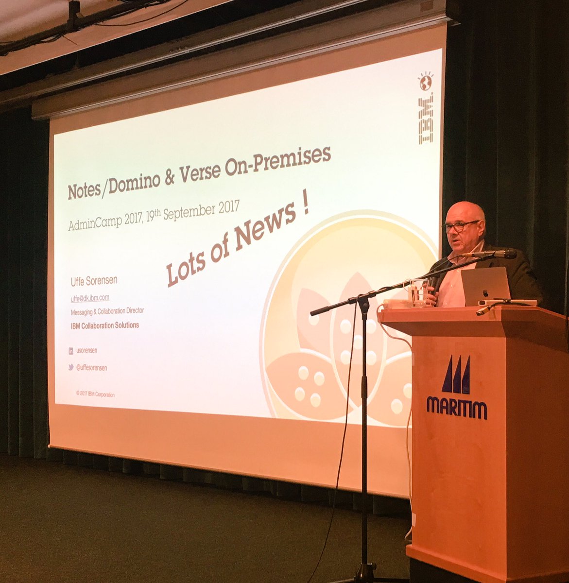cadler80's tweet photo. @UffeSorensen is talking about #IBM #Notes #Domino and #Verse today at #AdminCamp https://t.co/4uwC0ucjdd