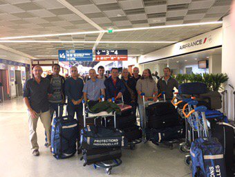 BernardCastille's tweet image. Les renforts d'Enedis en attente de départ pour aider nos collègues à Saint Martin. Bel engagement !!