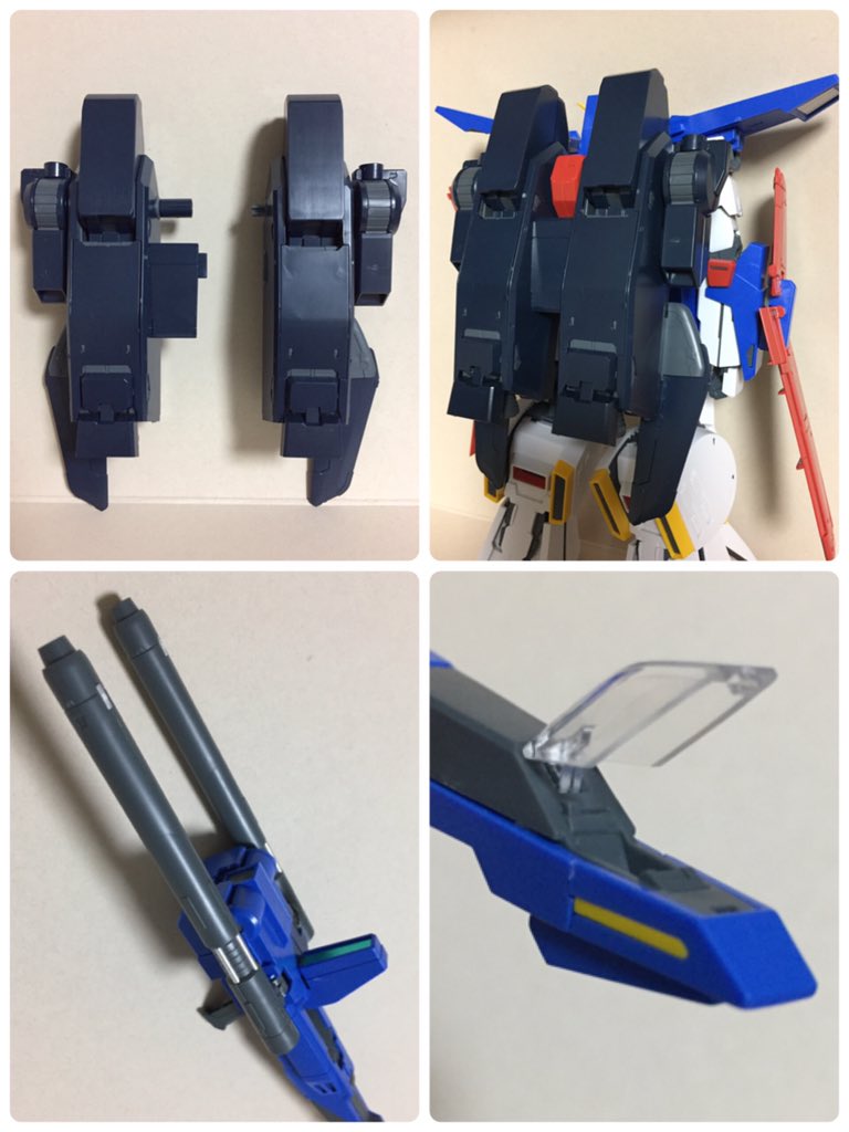 イエローサブマリン秋葉原本店 ミント ホビーフロア 背中の赤いアームにバックパックを取り付けて本体はこれで完成 写真では ダブルビームライフルのコクピットにパイロットが乗っていませんが ここはコアファイターと選択式なので好きな方にパイロット