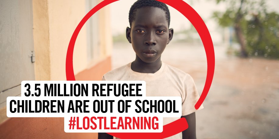 save_children's tweet image. Did you know 3.5 million refugee children are out of school? Learn more &amp;amp; take action &amp;gt; lostlearning.org #LostLearning #UNGA