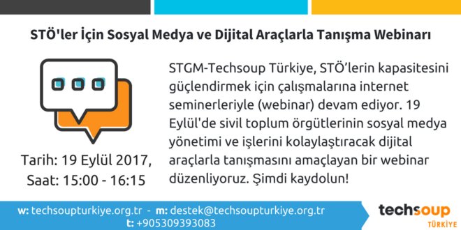 stksosyalmedya's tweet photo. STÖ'ler İçin Sosyal Medya ve Dijital Araçlarla Tanışma Webinarı 19 Eylül'de Şimdi kaydolun @stgmdernegi 
https://t.co/O8FVt7b49a https://t.co/7ASDV1zXkv