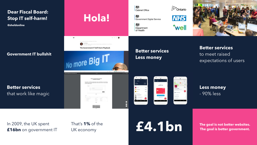 Last week I spoke at <a href="/dearfiscalboard/">dearfiscalboard</a> about stopping IT self-harm to address Puerto Rico's government debt. Slides: sheldonline-etc.s3.amazonaws.com/sheldon-dearfi…