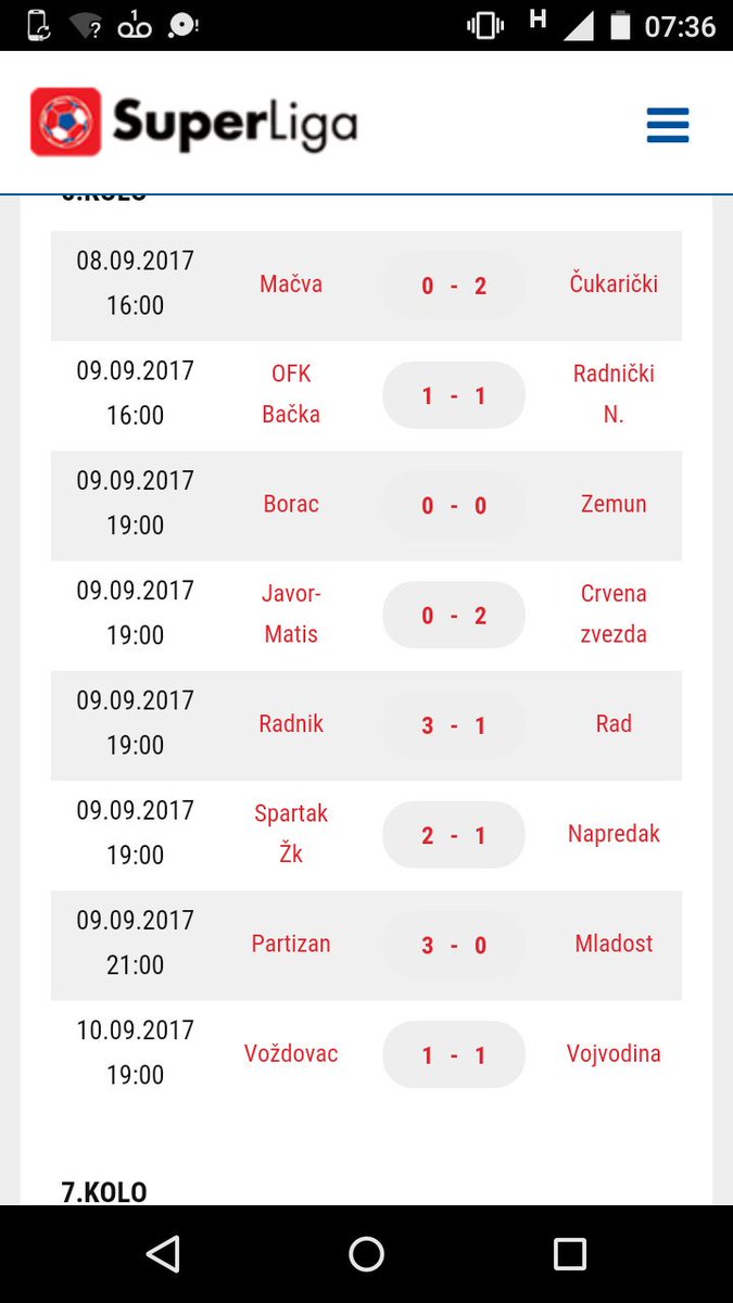 FootSerbe's tweet photo. Les résultats de la 8e journée de championnat et le classement https://t.co/jB68X1NcRe