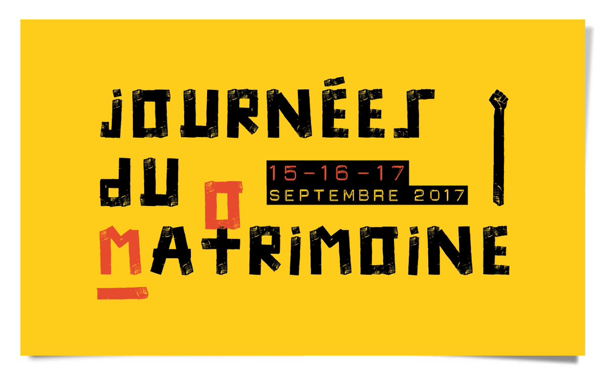 Les journées du #matrimoine démarrent vendredi !
Soyez prêt·e·s.
inscription : bit.ly/2fcjRdN