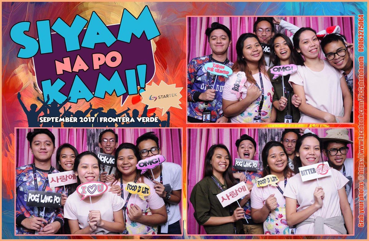 majomajona's tweet photo. Wavemates enjoying the photobooth last friday night! 💕 Happy 9th Anniversary, @startekph 🎉🎉🎉 #BrandWarriors https://t.co/akTVVH6LTN