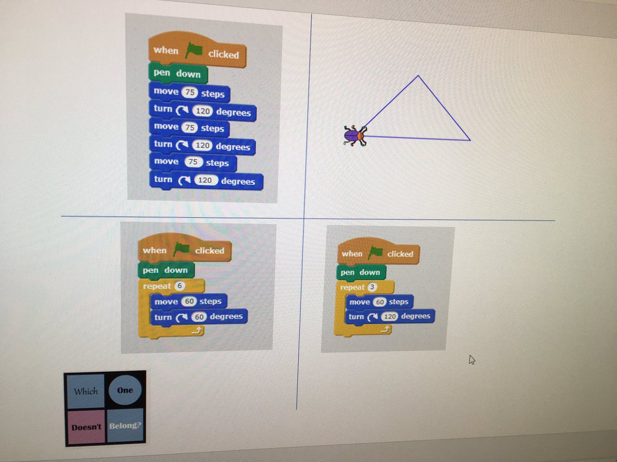 lisaannefloyd's tweet photo. Warm-up for #computationalthinking in #math #science BEd class tomorrow #mathedcoders #ontariocodes #coding #csk8 #WODB https://t.co/4MTs6N02xX