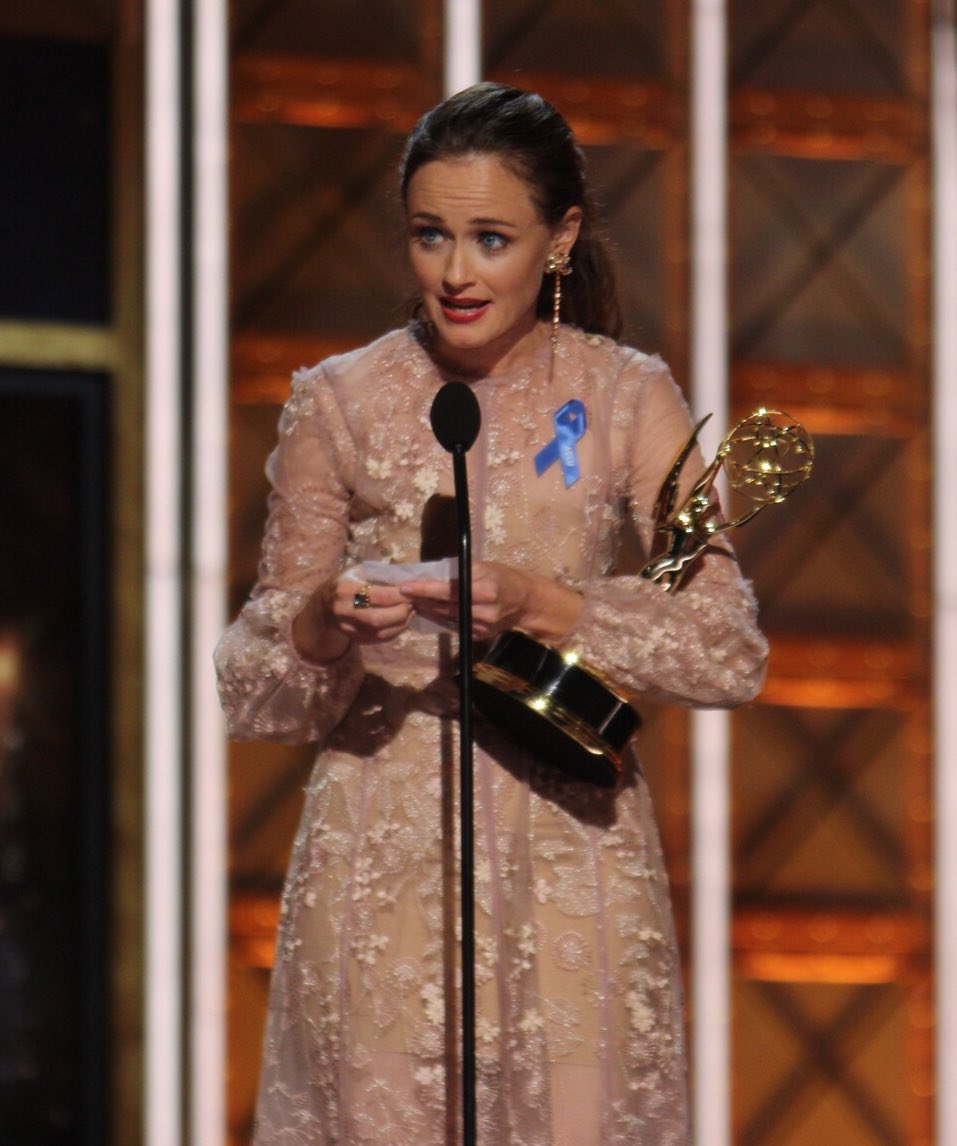 For her role in @HandmaidsonHulu, <a href="/alexisbledel/">Alexis Bledel</a> wins Outstanding Guest Actress in a Drama Series! This is her first Emmy! #EmmysArts