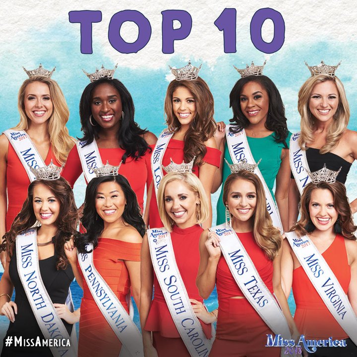 MissAmerica's tweet photo. Introducing the Top 10 who all advance to the next round at #MissAmerica! https://t.co/a6TUDyUOrh