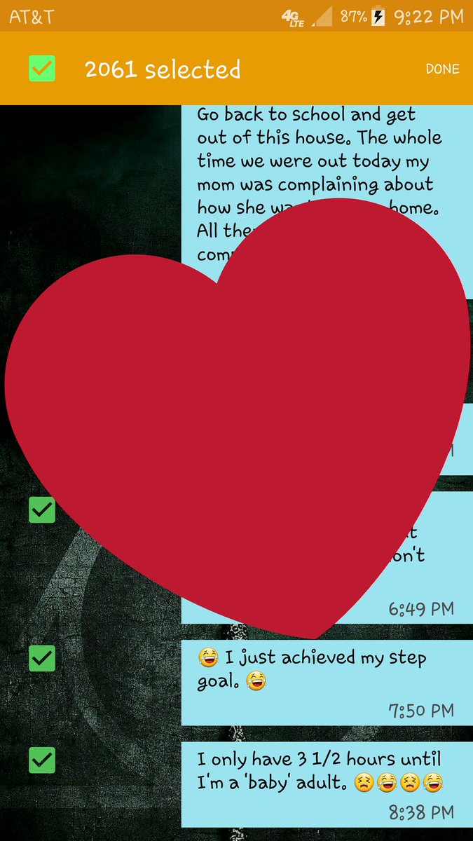 Aubin_Hailey's tweet photo. Hmmm. Maybe I should delete some.🤔🤔🤔🤔 2061 is a lot of messages.... https://t.co/3knXepdfPl