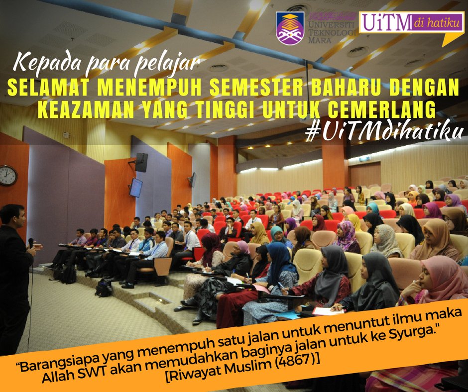 uitmofficial's tweet photo. Selamat kembali ke kuliah kepada para pelajar #UiTM. #UiTMdihatiku #semesterbaharu #UiTMified @VCUiTM https://t.co/q8dqxfs0b0