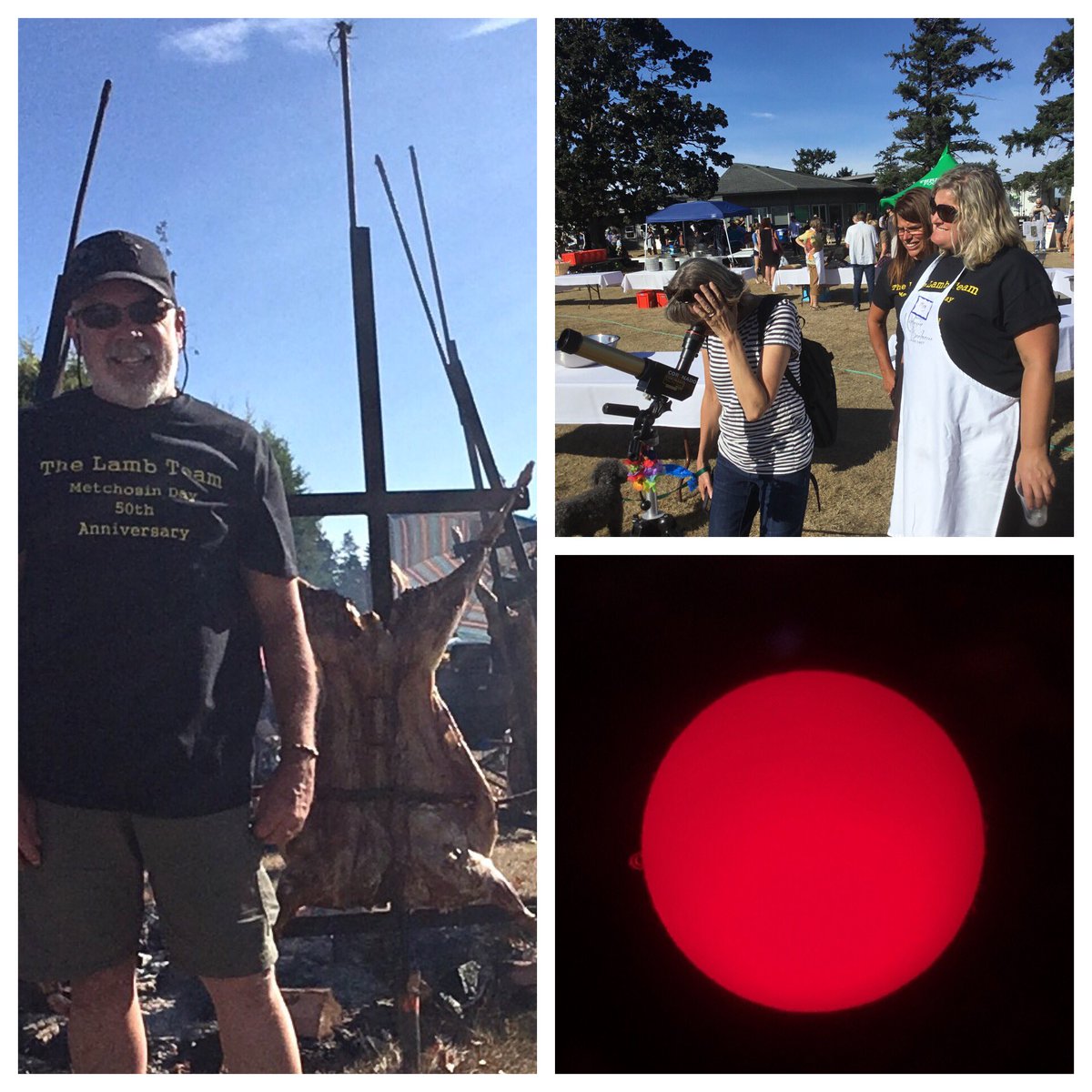 BillWeir5's tweet photo. Had another wonderful #metchosinday working with the lamb BBQ and working the crowd with my little solar telescope. https://t.co/sNVncqT51j