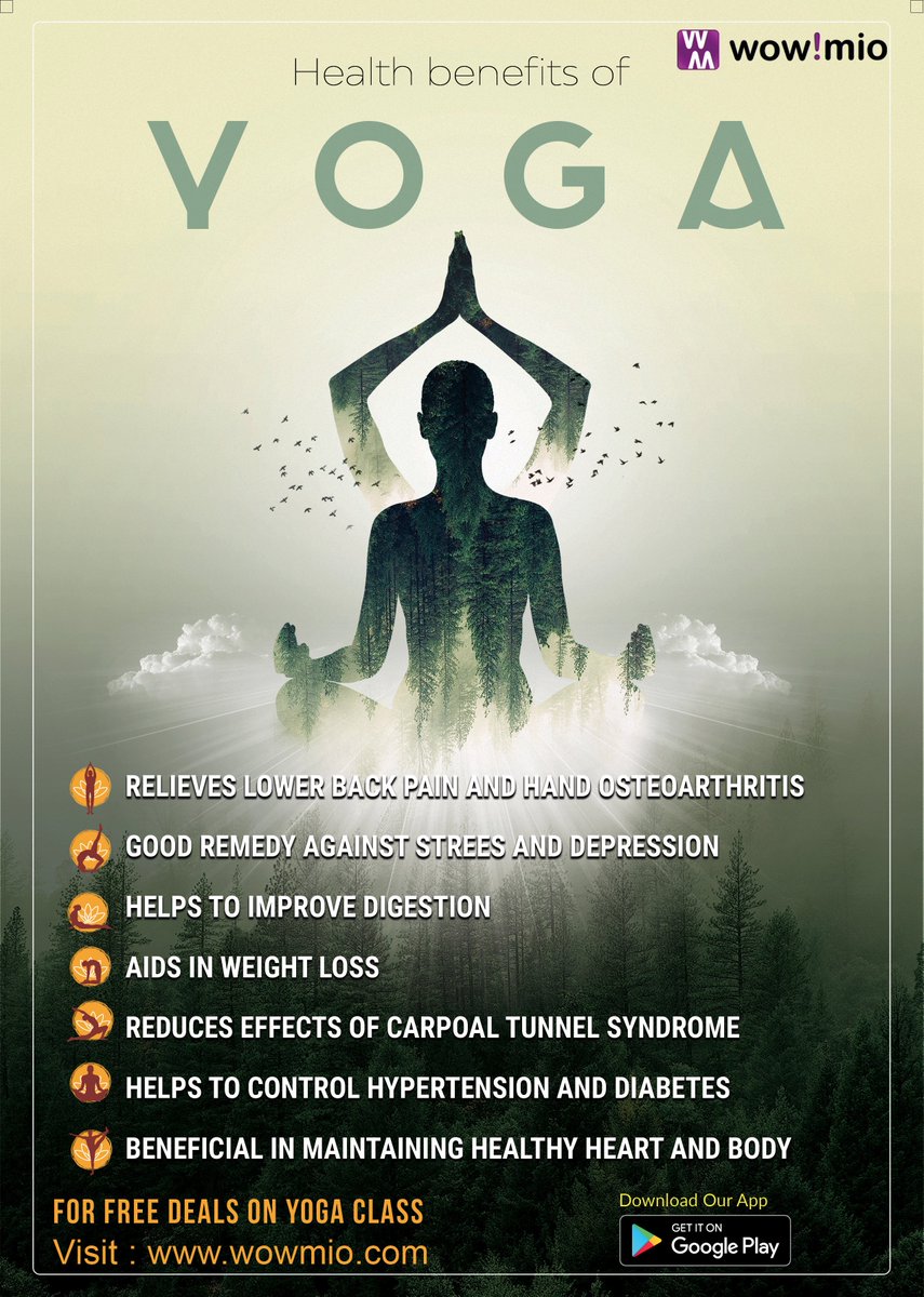 wowmioglobal's tweet photo. Health Benefits of Yoga
#Increased_flexibility.
#Increased_muscle_strength_and_tone.
#Improved_respiration_energy_and_vitality. https://t.co/UM8csRLJHA