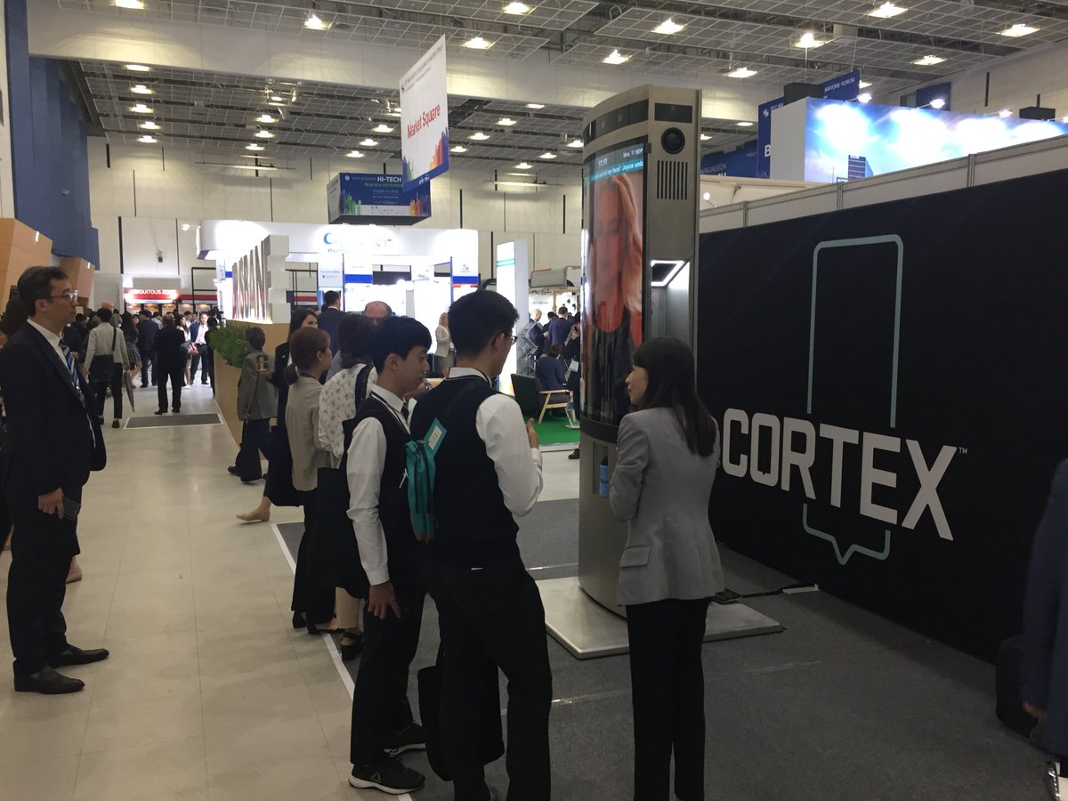 Cortex_HQ's tweet photo. There's a steady flow of interest from #2017APCS delegates at Market Square in #Daejeon, Korea. Clearly, we solve problems for APAC cities! https://t.co/Bk2ikZSLzb