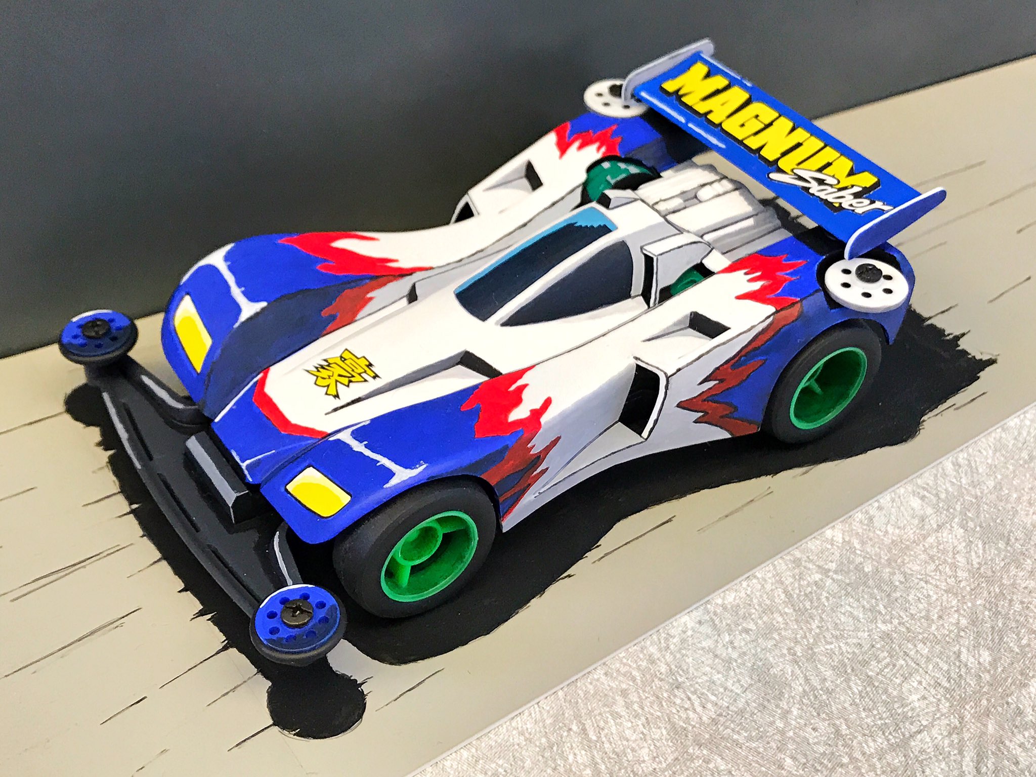 ミニ四駆 タミヤ公式 در توییتر コンデレ H Yanagiさんの マグナムセイバー アニメ セル画風 凄い アニメ レッツ ゴーのワンシーンにしか見えません Bravo ミニ四駆ジャパンカップ