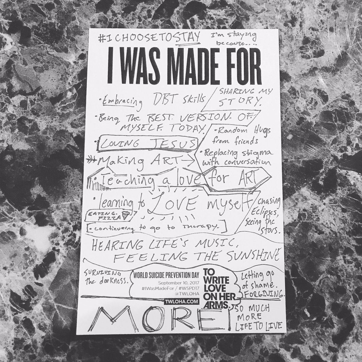 Cat_Rice_'s tweet photo. My story. The reason today means so much to me. I choose to stay and find out what I'm made for; please stay. https://t.co/QEbXHU6PQv