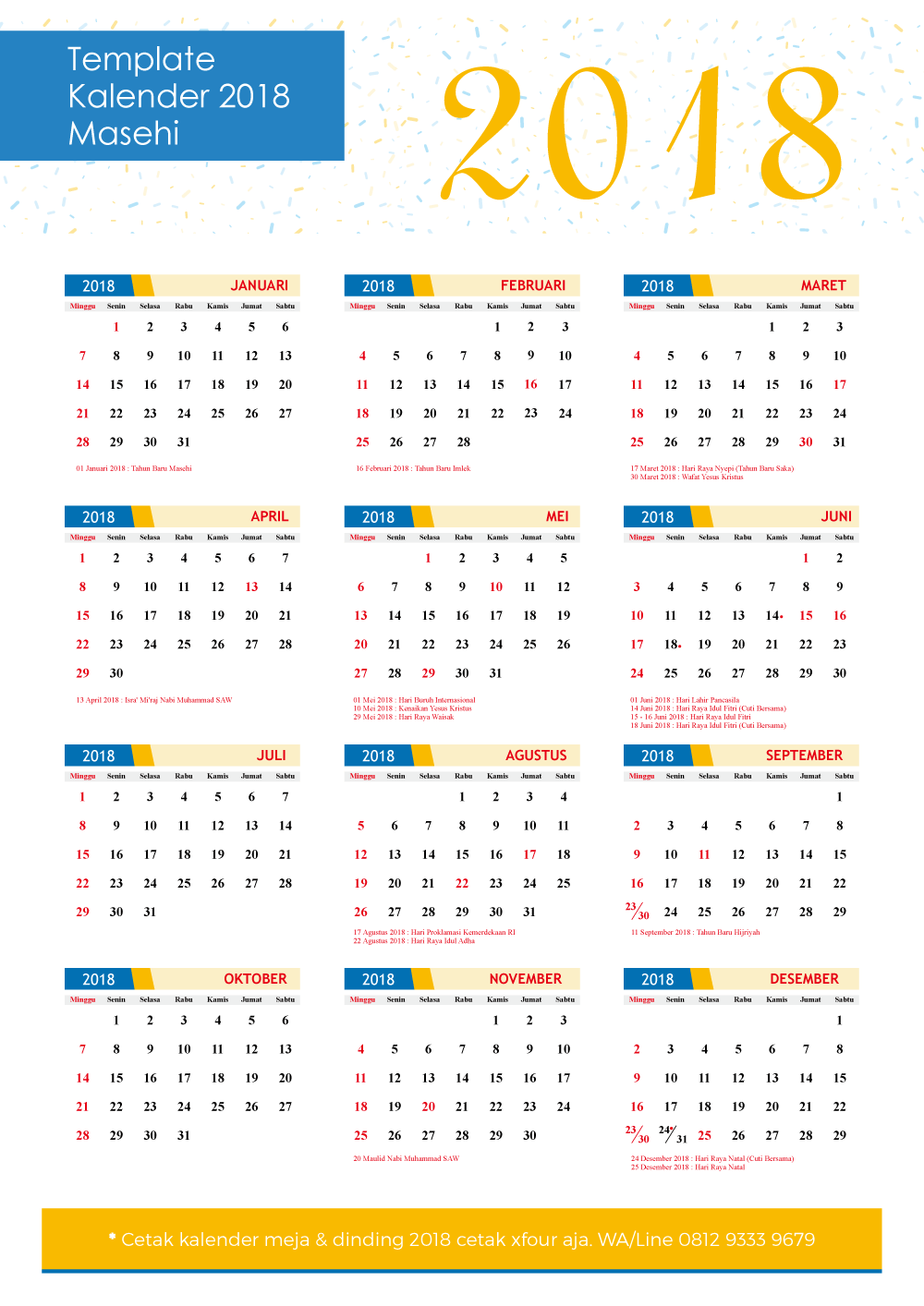 Percetakan Xfour on Twitter Download  Template Kalender  