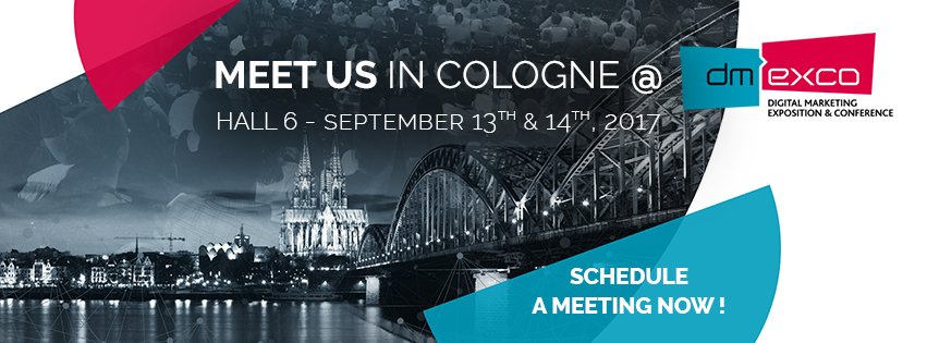 .<a href="/dmexco/">DMEXCO</a> is coming ! Can't wait to see you there!
You will find us in the Hall 6 - Booth C071 - D078