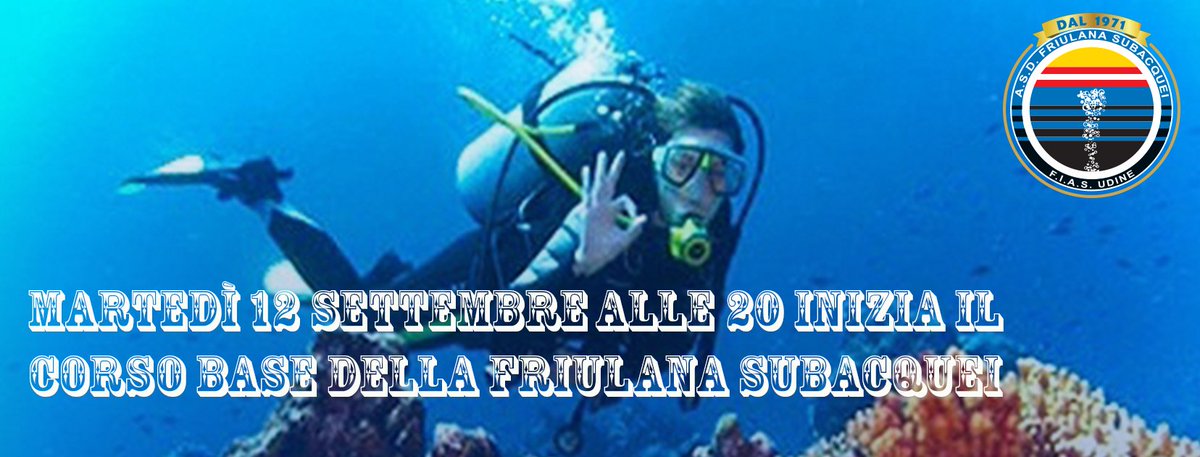 CORSO BASE SUBACQUEA. Domani alle 20 in via Pozzuolo 135/2 a Udine presentiamo il nuovo corso.  goo.gl/2FhNyE