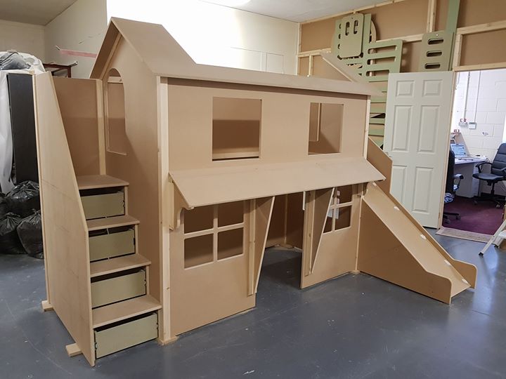 Planitwood's tweet photo. My latest creation yet to be completed this will be a two story cottage. @Planitwood #girlsbedroom #boysbedroom #bunkbeds #princess #bedroom https://t.co/d7cKMdpvMg